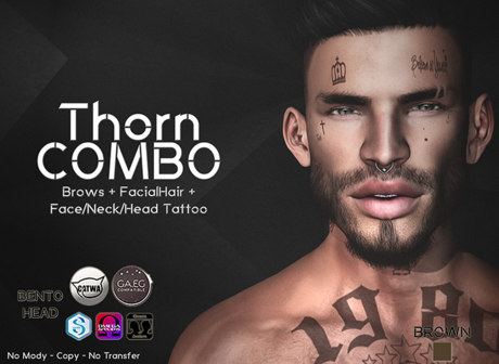 Second Life Marketplace - [Hipster Style] Thorn COMBO BROWN